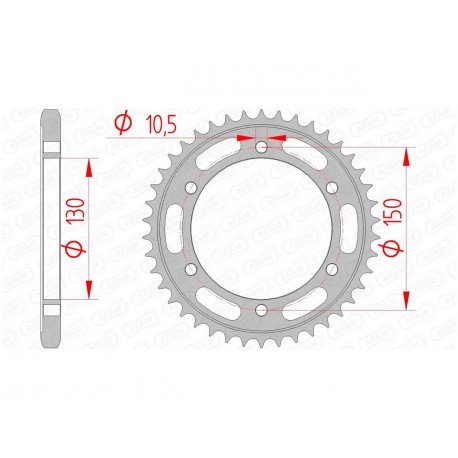 Couronne AFAM 46 dents acier pas 525 type 12606 Yamaha