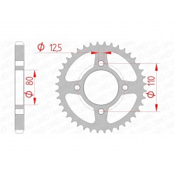 Couronne AFAM 43 dents acier pas 530 type 10603 Honda