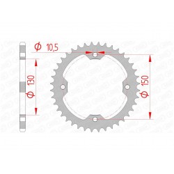 Couronne AFAM 40 dents acier pas 520 type 92328