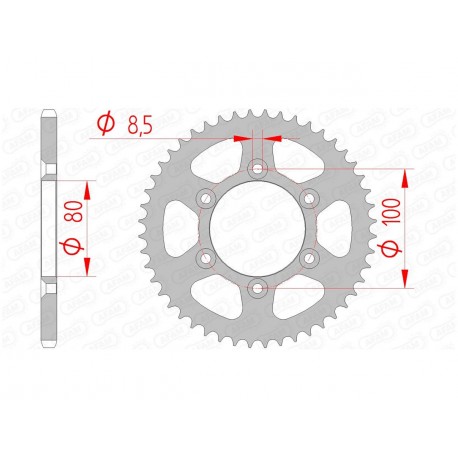 Couronne AFAM 48 dents acier pas 420 type 80103 Rieju