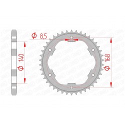 Couronne AFAM 42 dents acier pas 525 type 92634 BMW