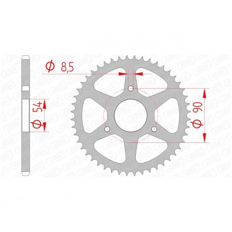 Couronne AFAM 48 dents acier pas 420 type 146100 Malaguti Drakon 50