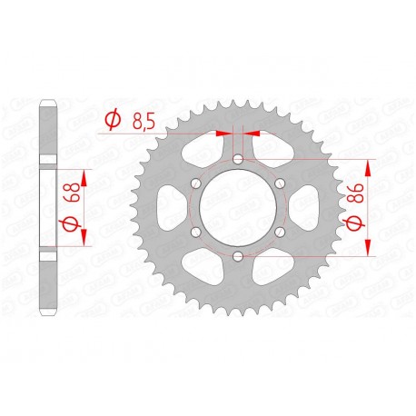 Couronne AFAM 42 dents acier pas 428 type 16201