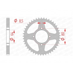 Couronne AFAM 45 dents acier pas 428 type 12200 SYM XS125K