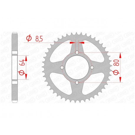 Couronne AFAM 45 dents acier pas 428 type 12200 SYM XS125K