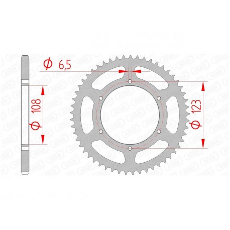 Couronne AFAM 52 dents acier pas 420 type 92114 Aprilia RS50