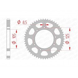 Couronne AFAM 51 dents acier pas 428 type 47200