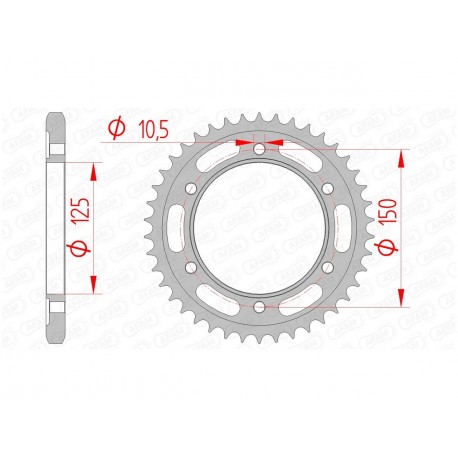 Couronne AFAM 42 dents acier pas 525 type 71800 KTM