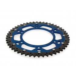 Couronne ART Bi-composants 51 dents aluminium/acier ultra-light anti-boue pas 520 type TM bleu