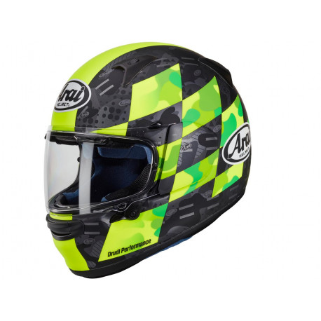 Casque ARAI Profile-V Patch Fluor Yellow Matt taille L + Pinlock 120 clair