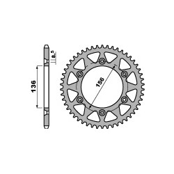 Couronne PBR 46 dents alu ultra-light pas 702 type 4486