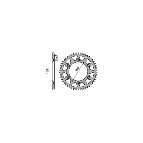 Couronne PBR 36 dents alu ultra-light pas 520 type 702
