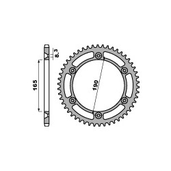 Couronne PBR 52 dents acier standard pas 520 type 896