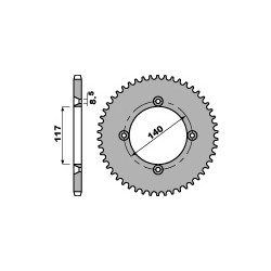 Couronne PBR 46 dents acier standard pas 428 type 831