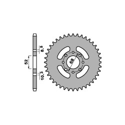 Couronne PBR 38 dents acier standard pas 520 type 801