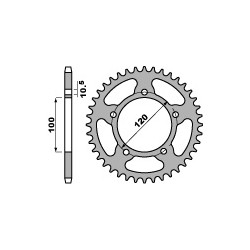 Couronne PBR 47 dents acier standard pas 520 type 4396