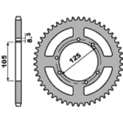 Couronne PBR 43 dents alu ultra-light pas 525 type 4413