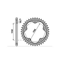 Couronne PBR Racing 42 dents alu ultra-light anodisé dur pas 520 type 4464