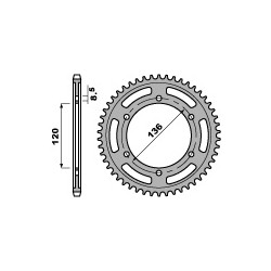 Couronne PBR 38 dents acier standard pas 530 type 864