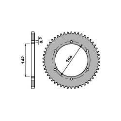 Couronne PBR 52 dents acier standard pas 428 type 4525