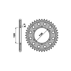 Couronne PBR 55 dents acier standard pas 428 type 4324