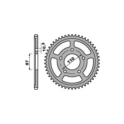 Couronne PBR 49 dents acier standard pas 530 type 795