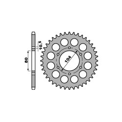 Couronne PBR 33 dents acier standard pas 630 type 501