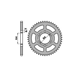 Couronne PBR 47 dents acier standard pas 428 type 809