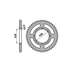 Couronne PBR 47 dents acier standard pas 520 type 857