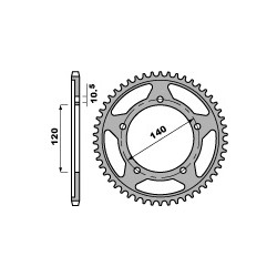 Couronne PBR 44 dents acier standard pas 525 type 4398