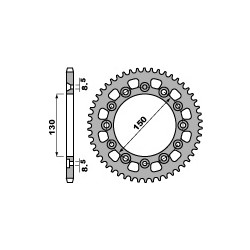 Couronne PBR 38 dents acier standard pas 520 type 4308