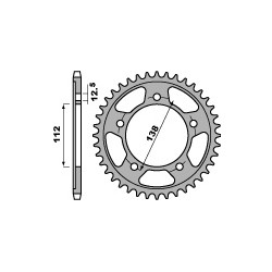 Couronne PBR 42 dents acier standard pas 525 type 4357