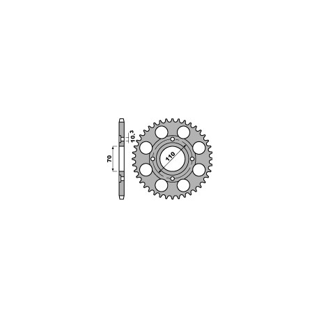 Couronne PBR 36 dents acier standard pas 530 type 246