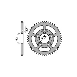 Couronne PBR 43 dents acier standard pas 520 type 714