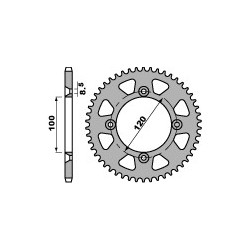 Couronne PBR 52 dents alu ultra-light pas 428 type 798