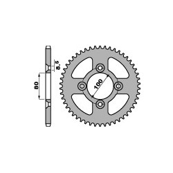 Couronne PBR 38 dents acier standard pas 428 type 4351