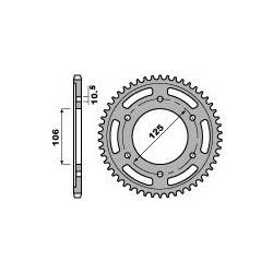 Couronne PBR 50 dents acier standard pas 525 type 4529