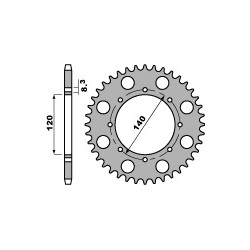 Couronne PBR 42 dents acier standard pas 520 type 491