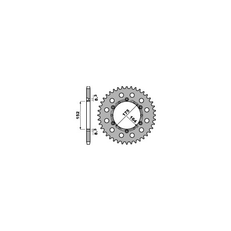 Couronne PBR 42 dents acier standard pas 520 type 856