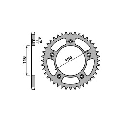 Couronne PBR 42 dents acier standard pas 520 type 4329