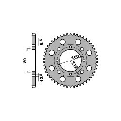 Couronne PBR 39 dents acier standard pas 520 type 819