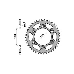 Couronne PBR 39 dents acier standard pas 525 type 4366