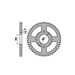 Couronne PBR 44 dents acier standard pas 520 type 4668