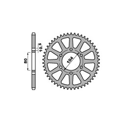 Couronne PBR Racing 46 dents alu ultra-light anodisé dur pas 520 type 478