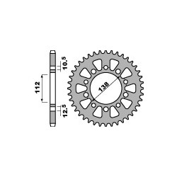 Couronne PBR 41 dents acier standard pas 520 type 4384