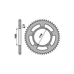 Couronne PBR 50 dents acier standard pas 420 type 464