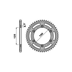 Couronne PBR 45 dents acier standard pas 520 type 4507