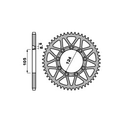 Couronne PBR 50 dents acier standard pas 520 type 3505