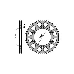 Couronne PBR 52 dents acier standard pas 520 type 270