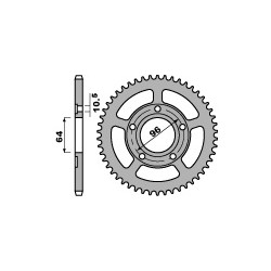 Couronne PBR 53 dents acier standard pas 428 type 242